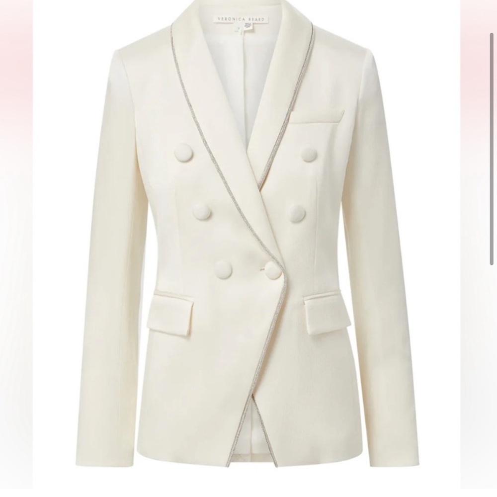 VERONICA BEARD jagger rhinestone dickey jacket in winter white